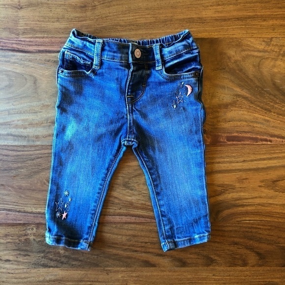 Gymboree Blue Skinny Jeans with Star Embroidery - Picture 1 of 5